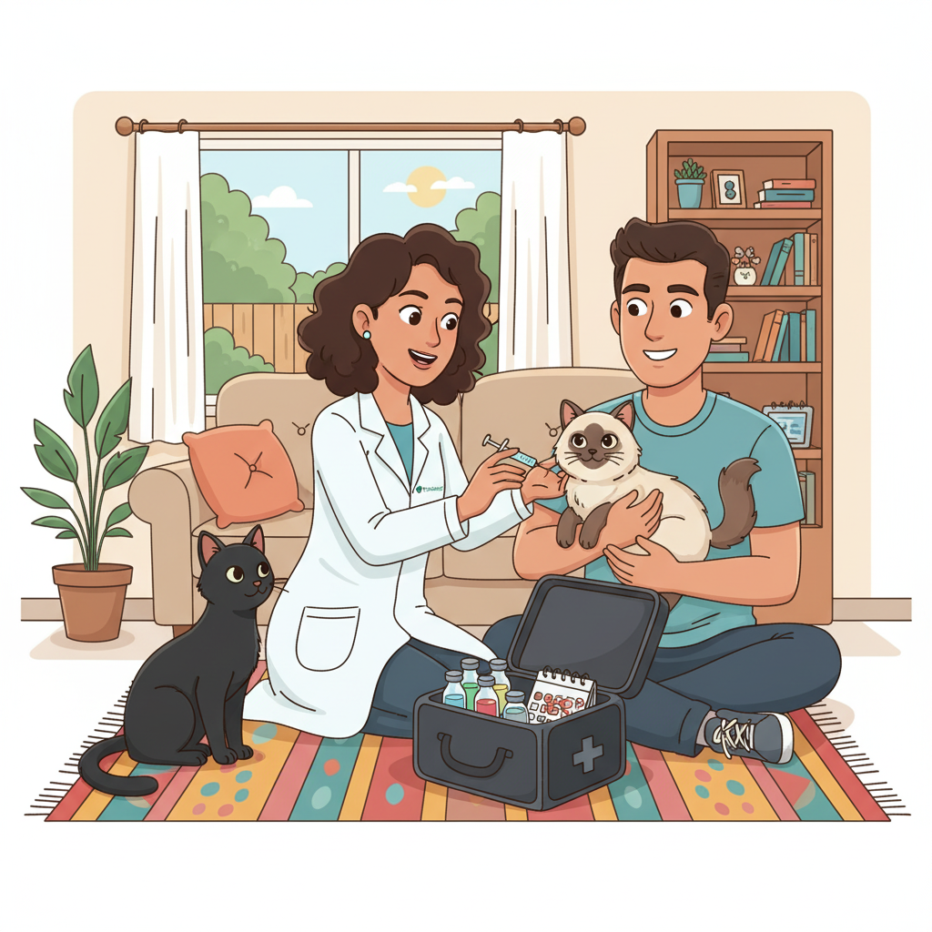 Vacina gato raiva em casa: agende aplicação segura com a Precisavet